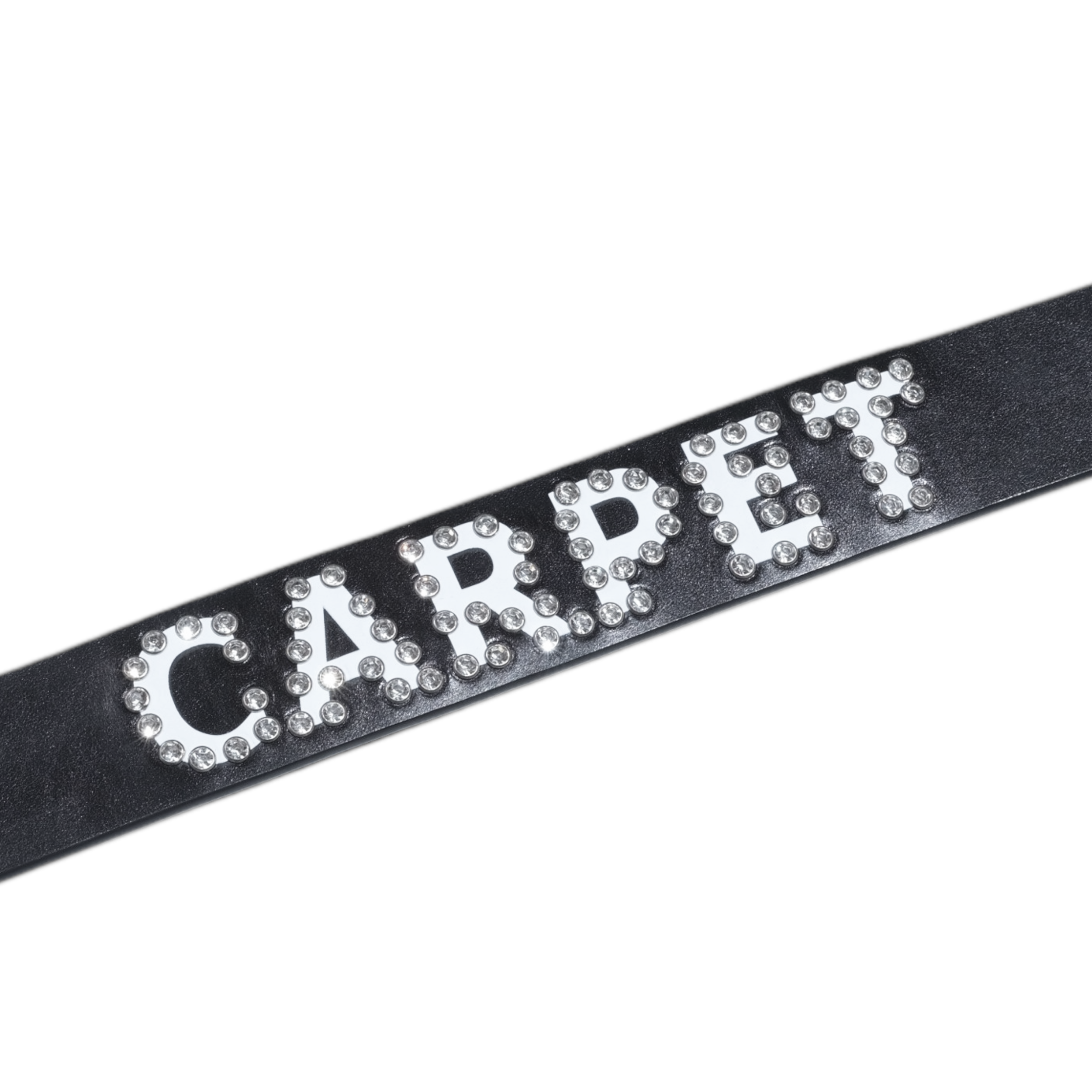 Rhinestone Leather Belt - Black — Carpet Company